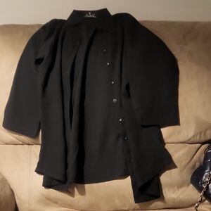 POSH H Women's Black Button Down Shirt Size M